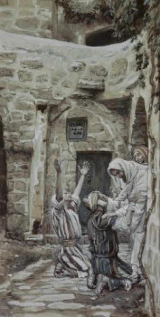 Two Blind Men Healed at Capernaum Fine Art Print by James Tissot