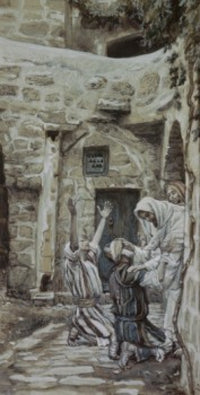 Two Blind Men Healed at Capernaum Fine Art Print by James Tissot
