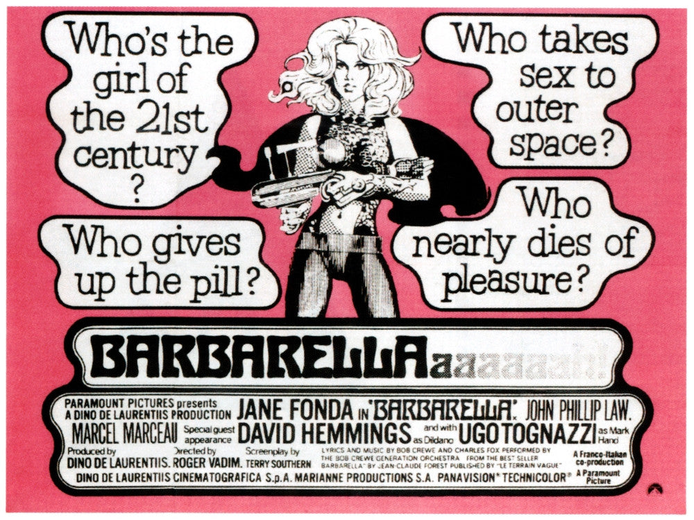 Barbarella Movie Poster Art Print featuring Jane Fonda - 1968