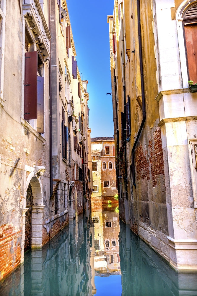 Colorful Reflection of Canal Buildings in Venice, Italy Fine Art Print by William Perry