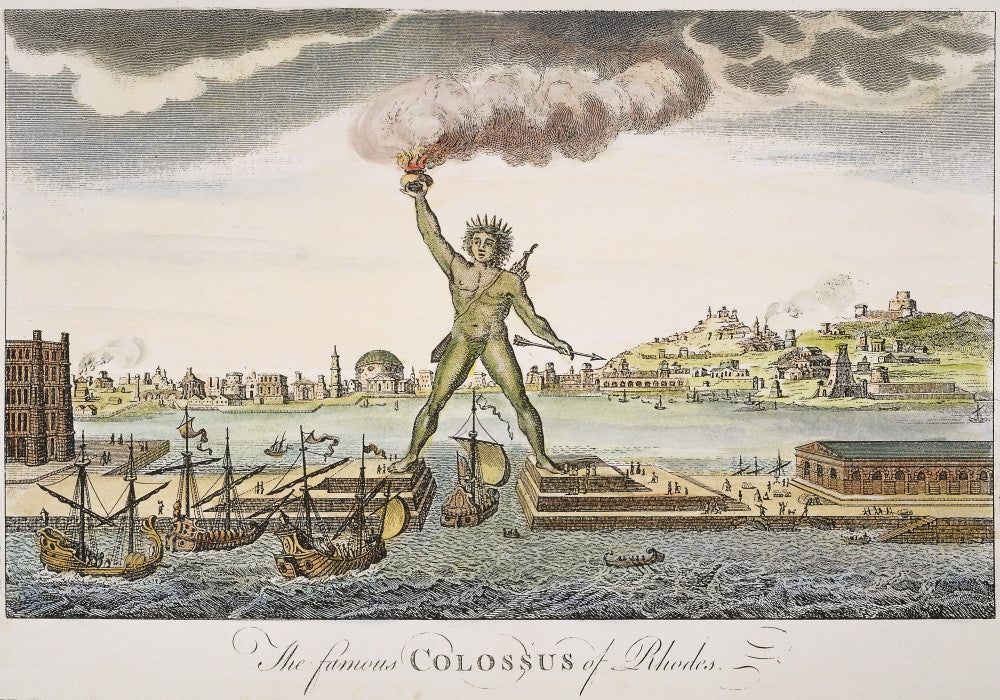 Colossus of Rhodes Fine Art Print - 18th Century Copper Engraving by Granger