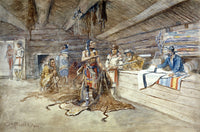 Russell: Trading Post Oil Painting Fine Art Print by Charles M. Russell