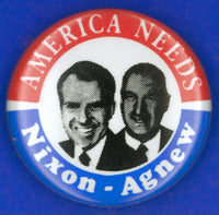 1972 Presidential Campaign Button Art Print Featuring Nixon & Agnew