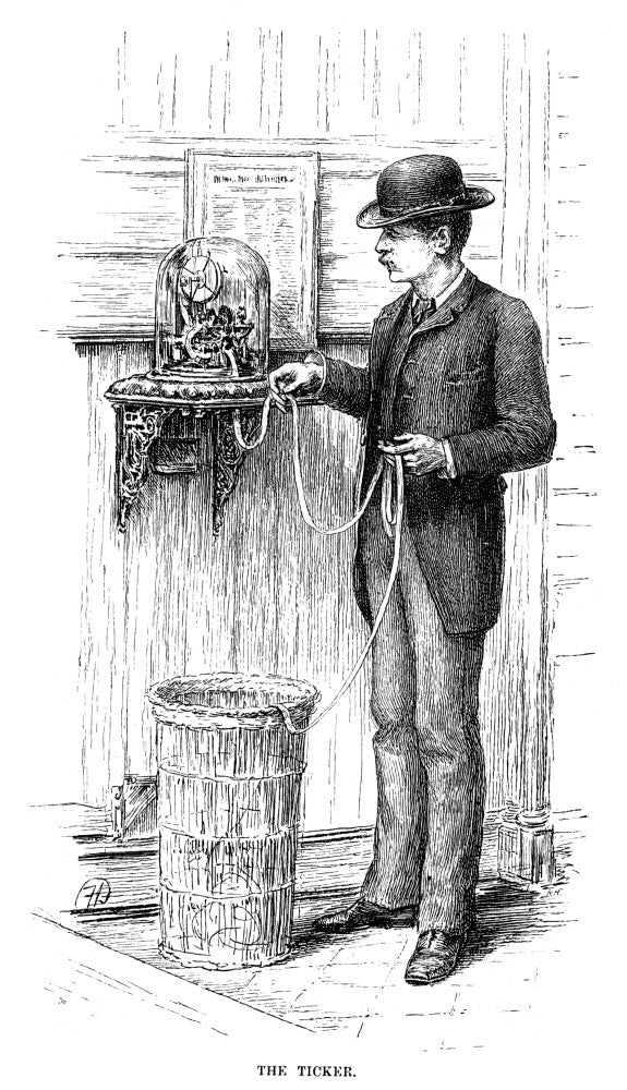Stock Ticker 1885 Fine Art Print by Granger Collection