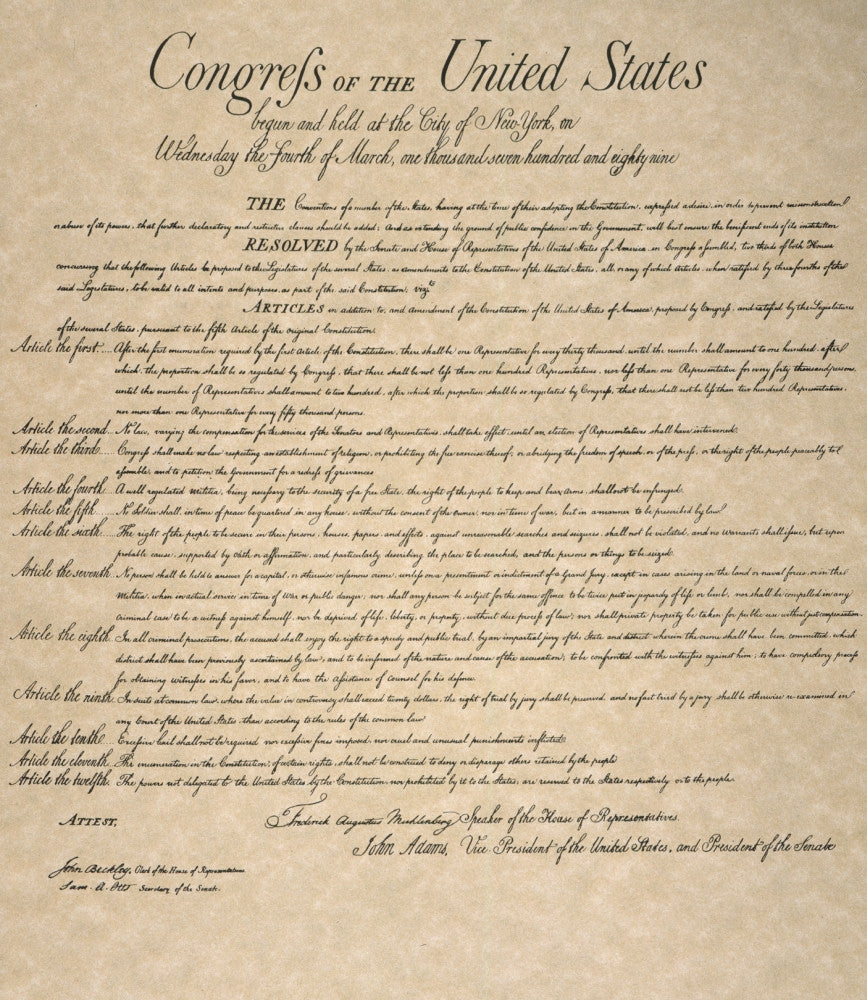 The Bill Of Rights 1789 Fine Art Print by Granger Collection