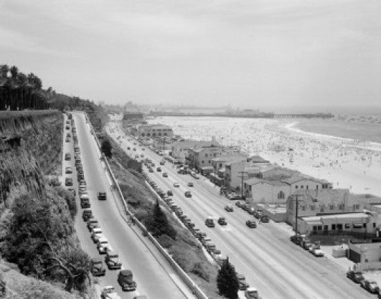 California Santa Monica Beach Motorway Fine Art Print