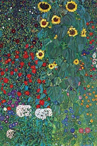 Garden with Sunflowers Fine Art Print by Gustav Klimt