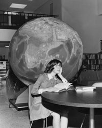 Teenage Girl in Library Fine Art Print - Reflective Moment