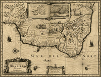 Brazil -1630 Historical Map Poster Print