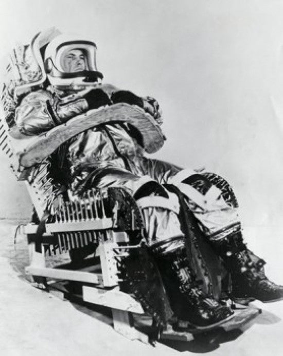 Astronaut in MC-2 Space Suit with Prototype Chair Fine Art Print