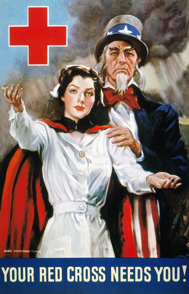 Your Red Cross Needs You! WWII Poster by James Montgomery Flagg