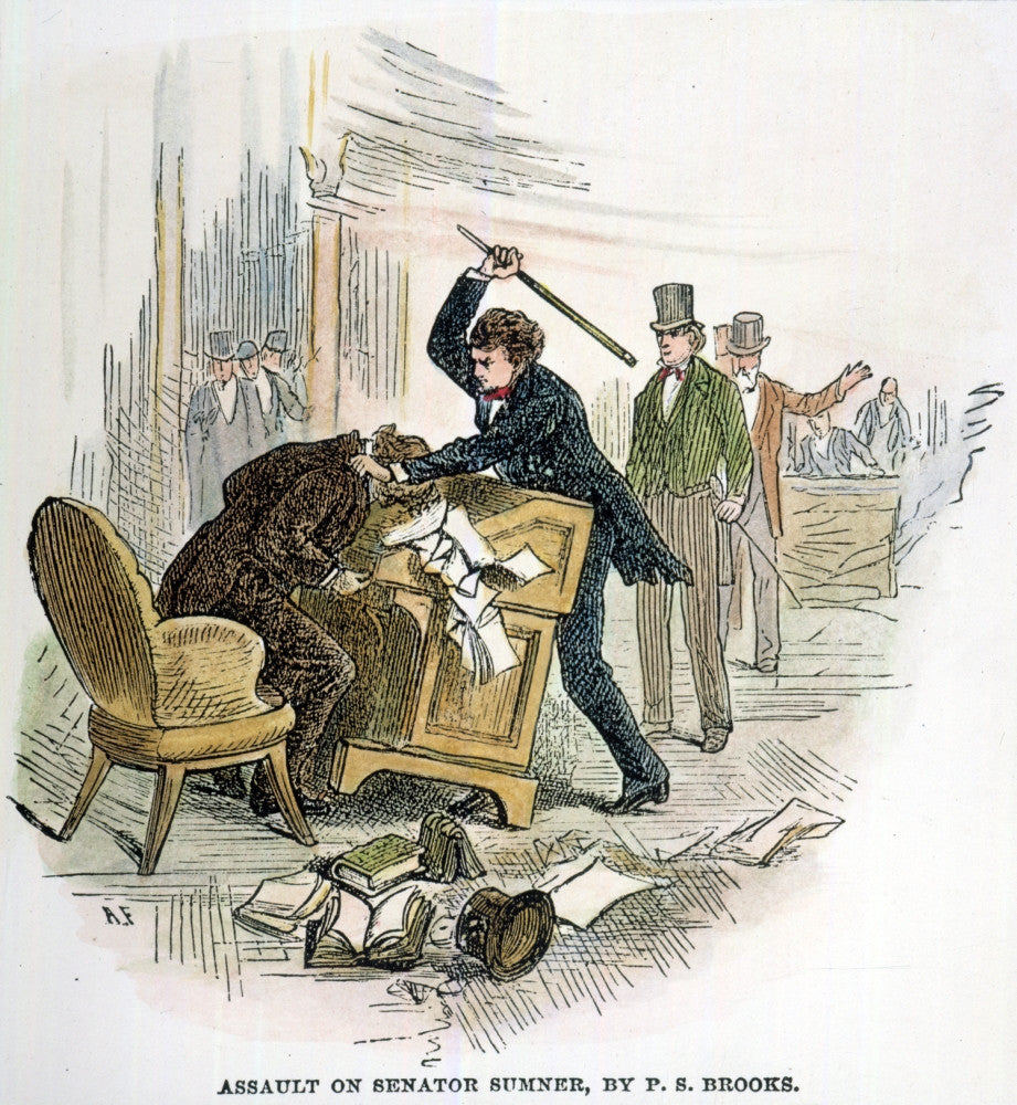 Sumner and Brooks Assault in the Senate Chamber Fine Art Print