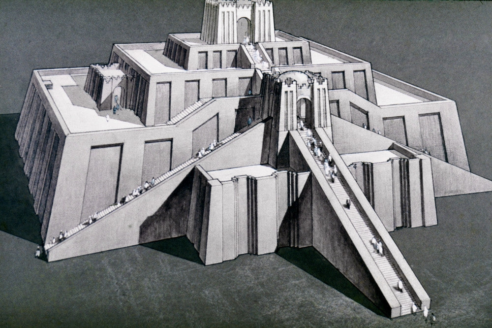 Reconstruction of the Sumerian Ziggurat at Ur Fine Art Print