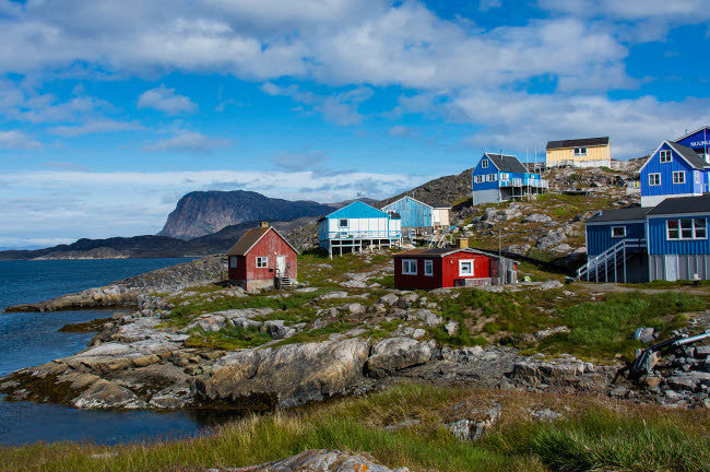 Greenland Itilleq Colorful Houses Poster Print by Inger Hogstrom - 24x18