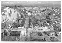 Savannah, Georgia Harbor Wood Engraving Poster Print by Granger Collection