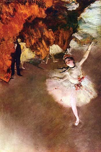 Ballerina Performs on Stage Fine Art Print by Edward Degas