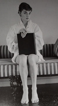 Audrey Hepburn Sitting with Book Photo Print - 8x10