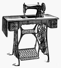 Singer Sewing Machine 19th Century Wood Engraving Fine Art Print by Granger Collection