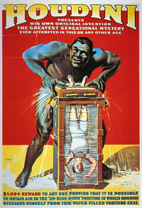 Harry Houdini Torture Cell Escape Illusion Poster Print - 1914