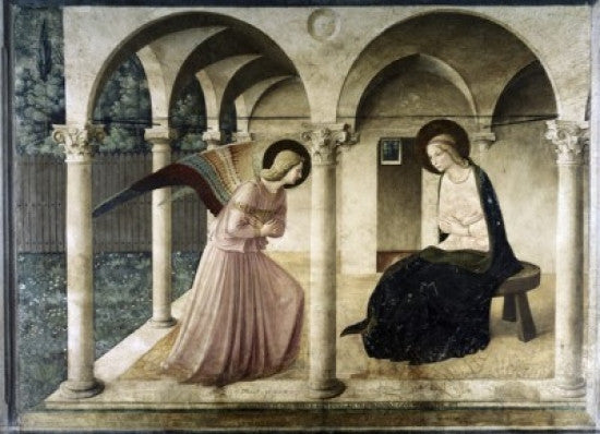 Annunciation Fine Art Print by Fra Angelico - Fresco from Museo di San Marco