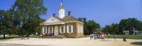 Tourists near Courthouse on Duke of Gloucester Street Fine Art Print - Colonial Williamsburg, Virginia