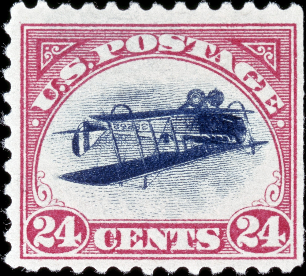 1918 U.S. 24-Cent Airmail Inverted Center Poster Print by Granger Collection