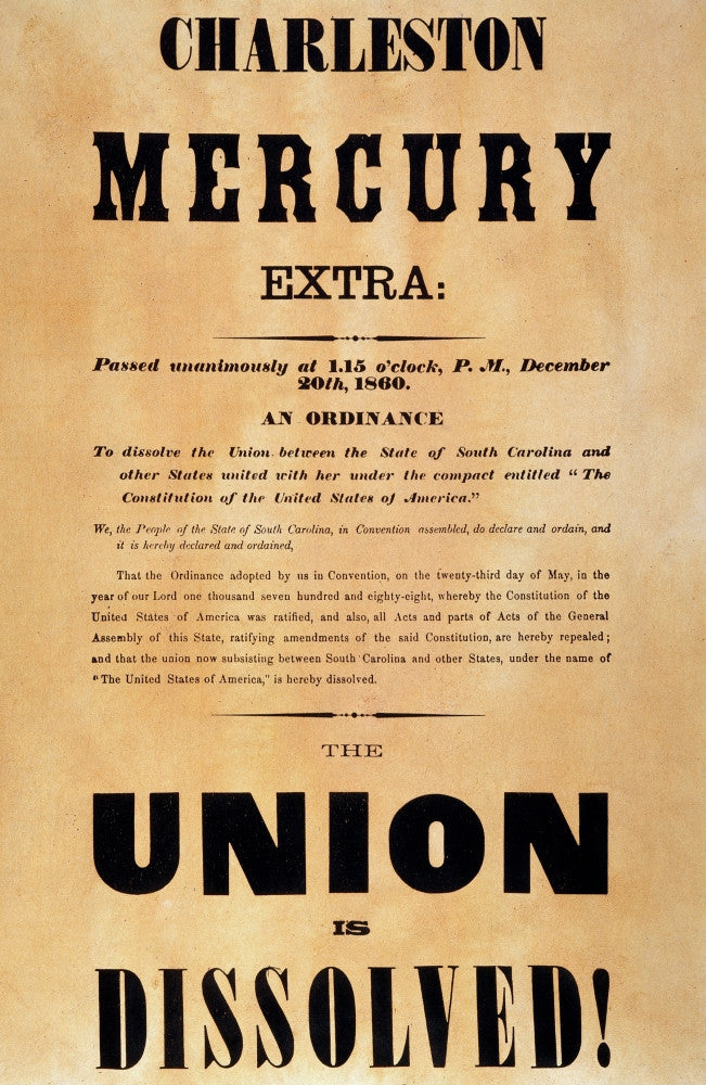 Charleston Secession 1860 Broadside Poster Print by Granger Collection