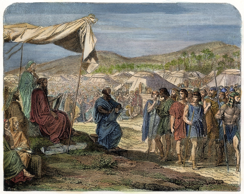 Moses Counting the Israelites Fine Art Print - 19th Century Wood Engraving by Granger Collection