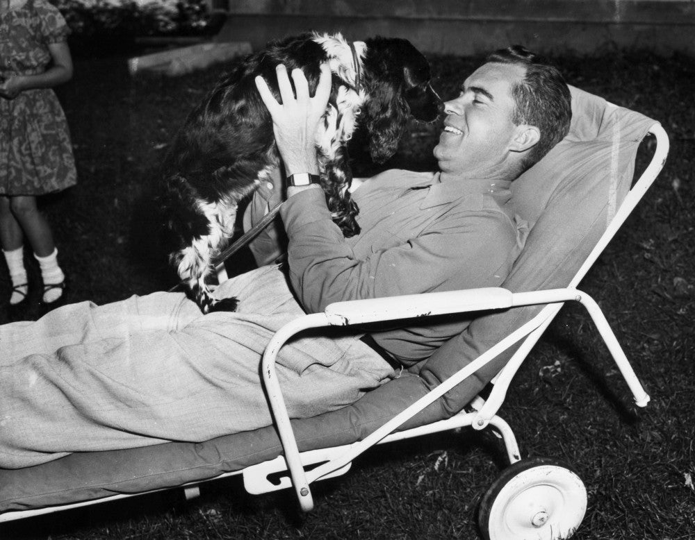 Richard Nixon with Checkers - Fine Art Print by Granger Collection
