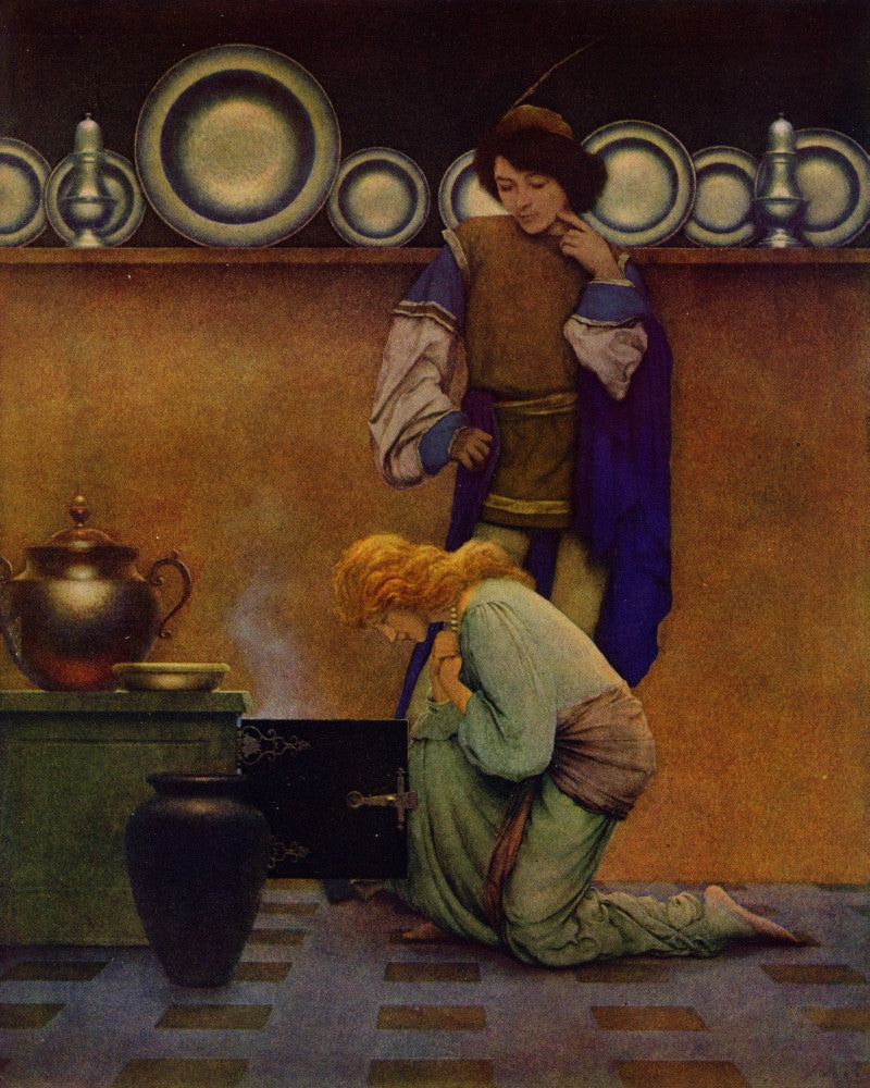 Knave of Hearts - Kneeling to Open the Oven Door Fine Art Print