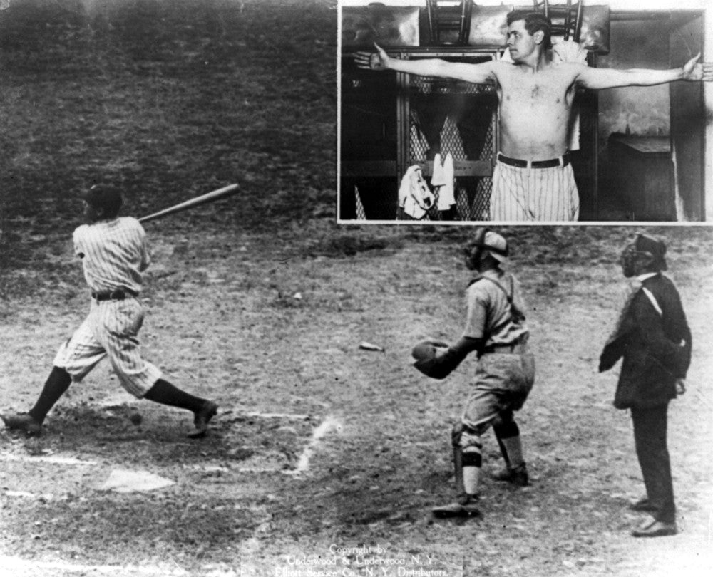 Babe Ruth Home Run Poster Print - New York Yankees (1920)