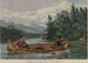 Two Men in Canoe Hunting Deer Fine Art Print