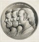 1870 Lithograph Medallion Featuring Grant, Lincoln & Washington Fine Art Print