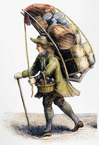 Peddler 18th Century Line Engraving Fine Art Print by Granger Collection
