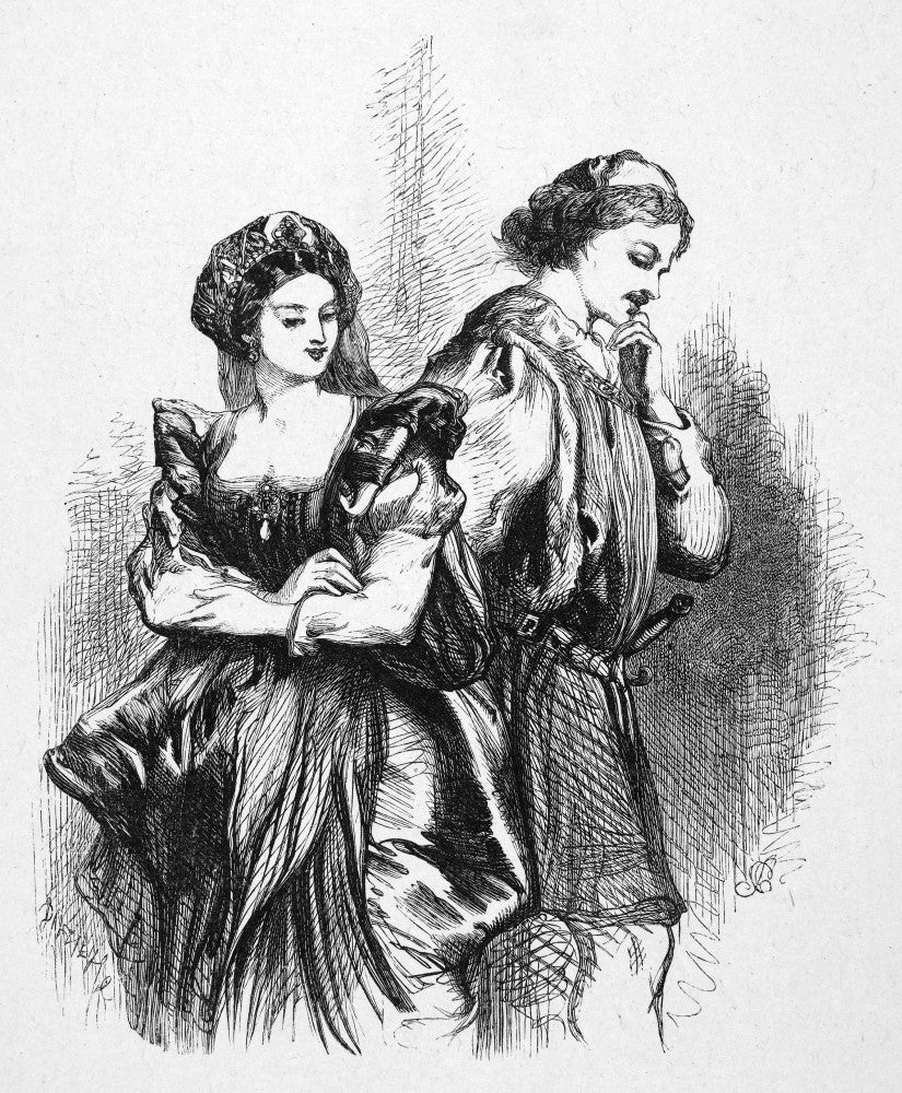 Beatrice and Benedick Engraving from Much Ado About Nothing - 19th Century Fine Art Print