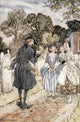 Ichabod Crane and Damsels Watercolor Print by A. Rackham