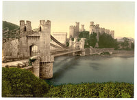 Conwy Castle Suspension Bridge Poster Print - Wales