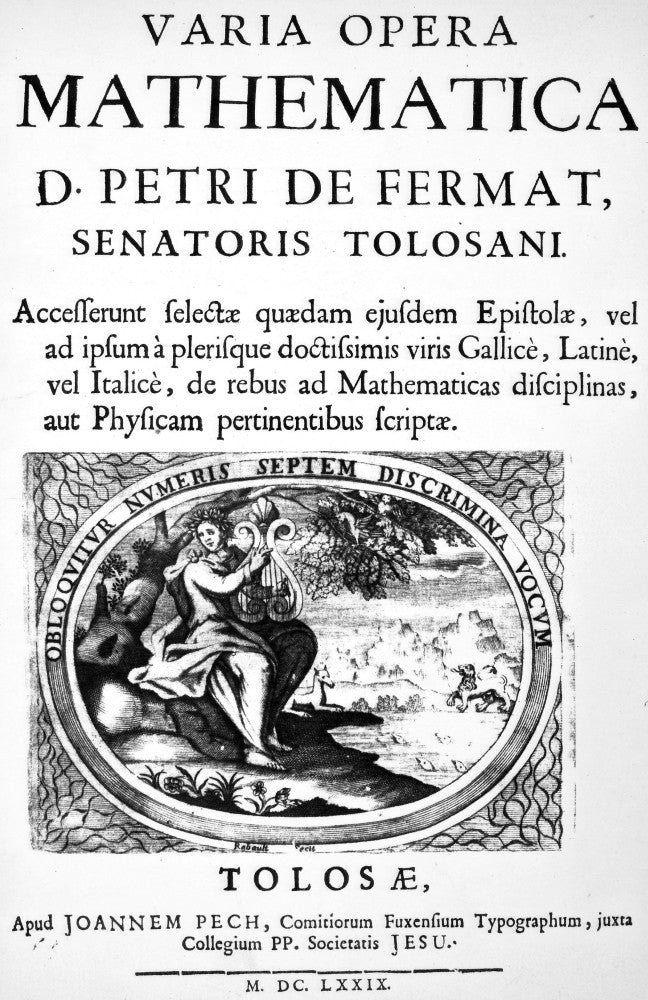 Title Page of Varia Opera Mathematica by Pierre De Fermat - Fine Art Print