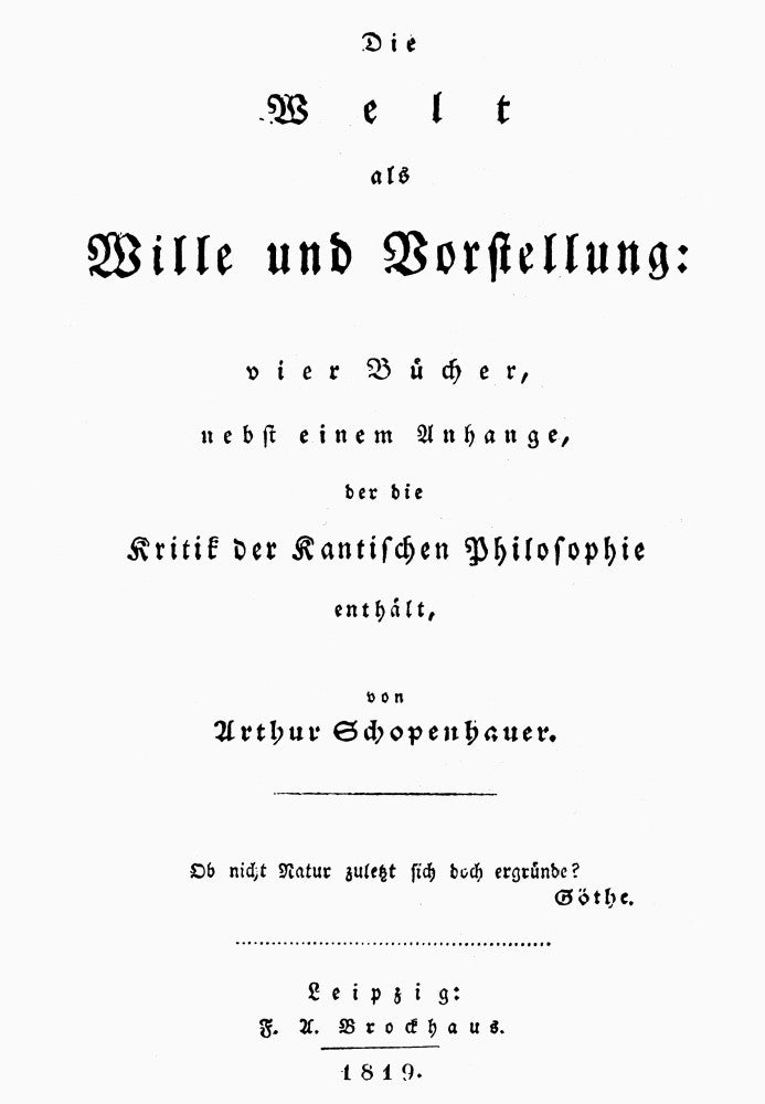 Arthur Schopenhauer Title Page Fine Art Print | Poster by Granger Collection