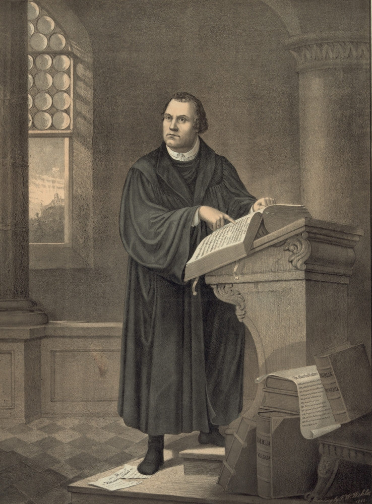 Martin Luther at the Pulpit Fine Art Print - Lithograph by Friedrich W. Wehle