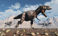 T-Rex Dinosaurs Hunting in Cretaceous Period Art Print by Mark Stevenson
