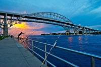 Blue Water Bridge at Dusk Fine Art Print by Panoramic Images