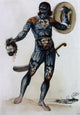 Pictish Man Holding a Human Head Watercolor Art Print by John White
