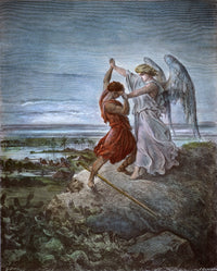 Jacob Wrestling with the Angel Fine Art Print After Gustave Doré