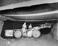 Two Coal Miners on a Coal Cutter Fine Art Print