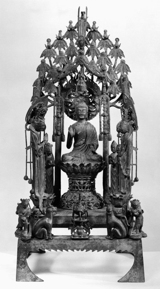 Buddhist Altarpiece Fine Art Print - Bronze Dedicatory Group
