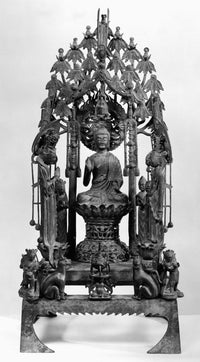 Buddhist Altarpiece Fine Art Print - Bronze Dedicatory Group