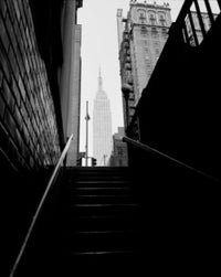 Empire State Building Poster Print - New York City View from Subway Staircase