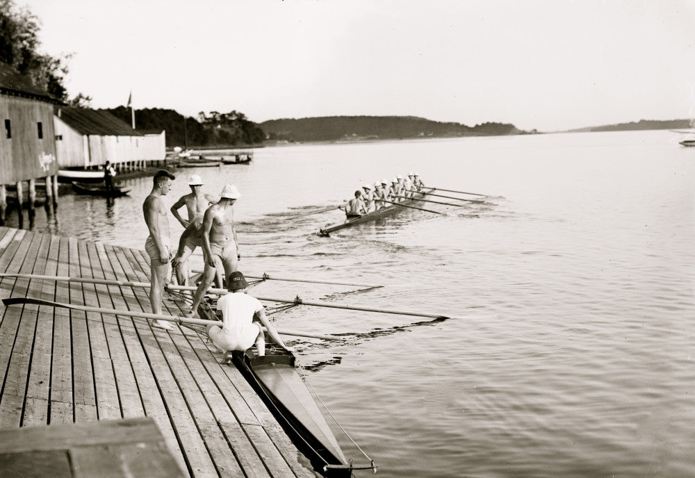 Yale Freshman Crew at Dock Fine Art Print