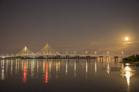 Clark Bridge at Night Over Mississippi River Fine Art Print by Richard & Susan Day